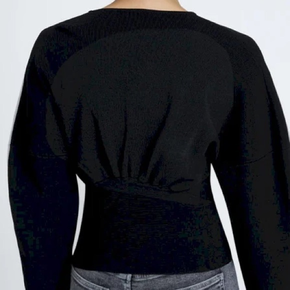 NWT 7 FOR ALL MANKIND BODYCON RIB SWEATER IN BLACK - Picture 6 of 7